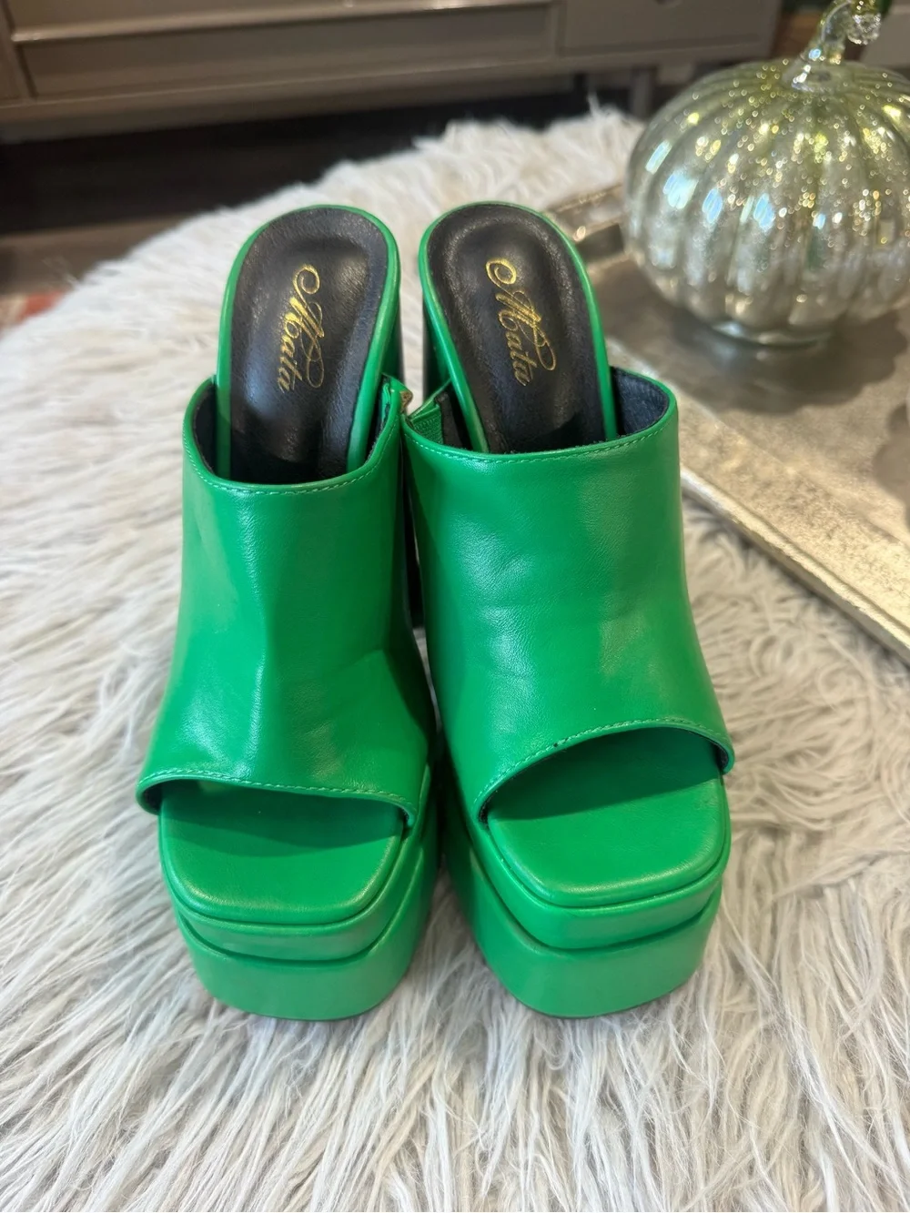 Matisse Emerald Green Platform Mule Heels